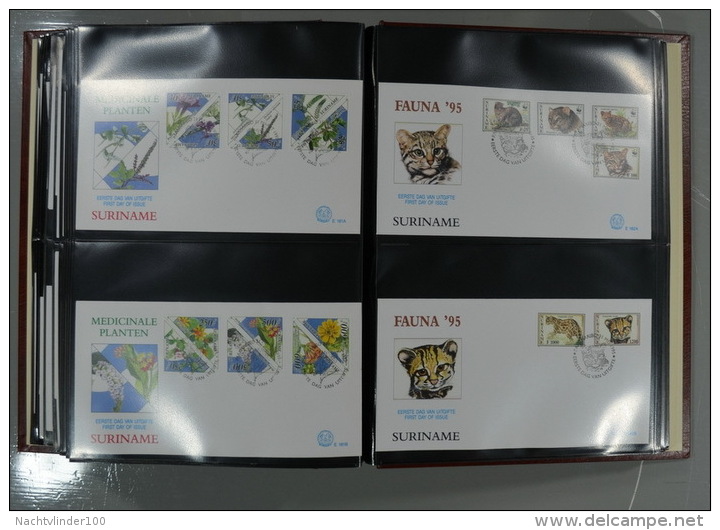 SURINAME FDC´S COLLECTION IN 3 IMPORTA PSI II ALBUMS FAUNA BIRDS FLORA TRANSPORT ONLY 10% CV! Ndf onbeschreven/unwritten