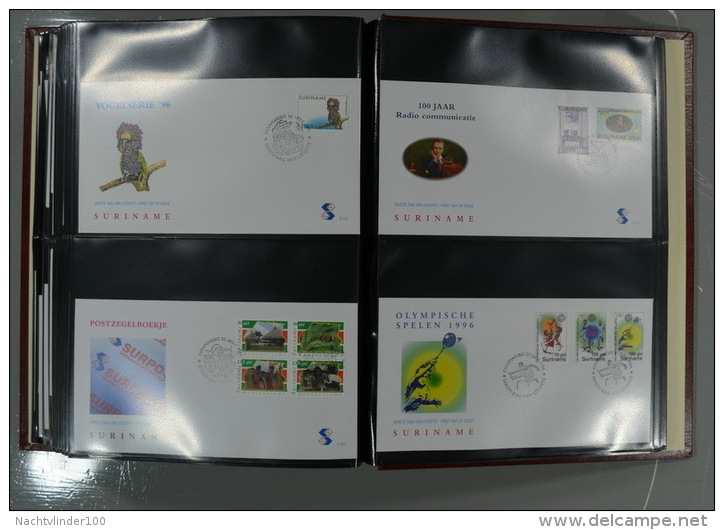 SURINAME FDC´S COLLECTION IN 3 IMPORTA PSI II ALBUMS FAUNA BIRDS FLORA TRANSPORT ONLY 10% CV! Ndf onbeschreven/unwritten