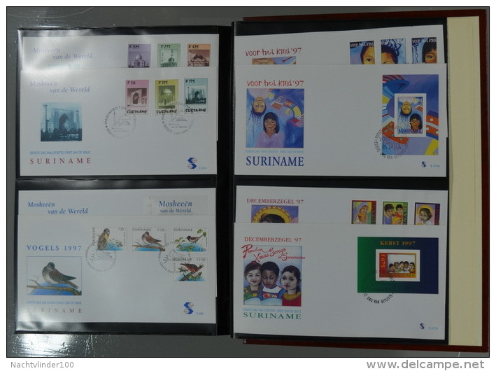 SURINAME FDC´S COLLECTION IN 3 IMPORTA PSI II ALBUMS FAUNA BIRDS FLORA TRANSPORT ONLY 10% CV! Ndf onbeschreven/unwritten