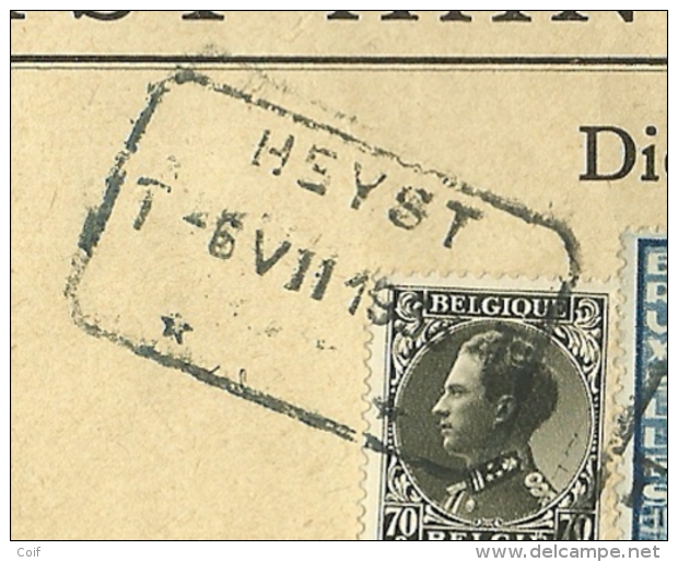 389+401 Brief "Gemeentebestuur" (Administration Communale) Per EXPRES Met Telegraafstempel HEYST - 1934-1935 Léopold III