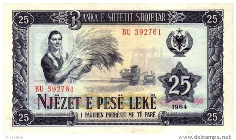 Albanie - Albania 1964 Billet 25 Leke Pick 37 Neuf UNC - Albanie