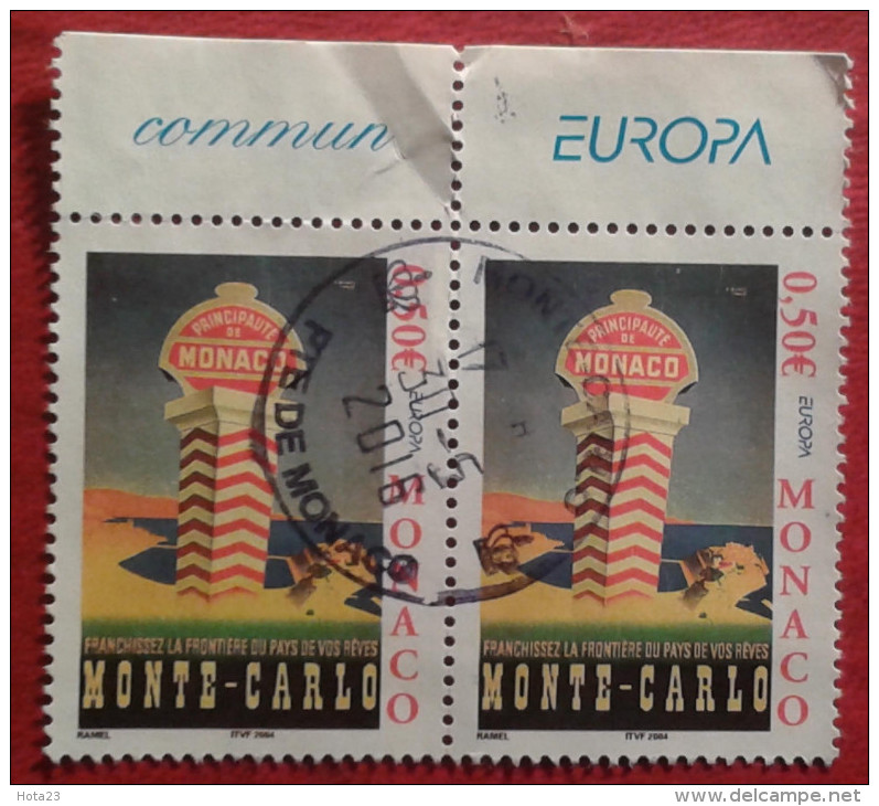 Monaco - 2004 - Europa CEPT - Stamp Pair - Monte Carlo ( 0) (LOT - 6- 337) - Oblitérés