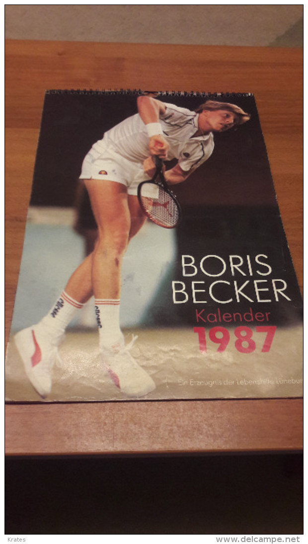 Old Big Wall Calendar - Tennis, Boris Becker 1987 - Grand Format : 1981-90