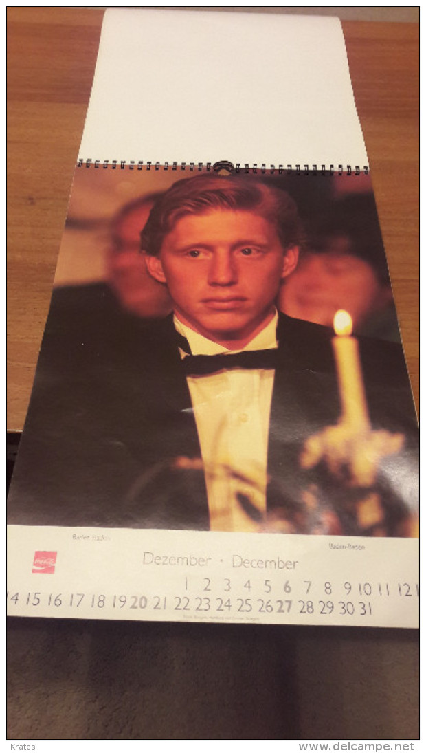 Old Big Wall Calendar - Tennis, Boris Becker 1987 - Grand Format : 1981-90