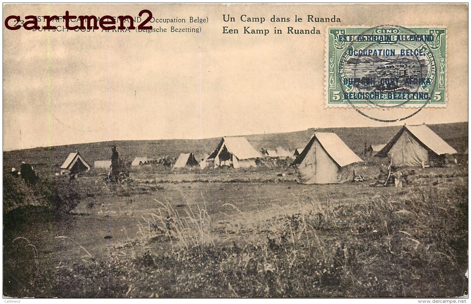 CONGO BELGE EST AFRICAIN ALLEMAND CAMP DANS LE RUANDA ENTIER POSTAL TIMBRE OCCUPATION GUERRE Deutsche Kolonien - Ruanda-Urundi