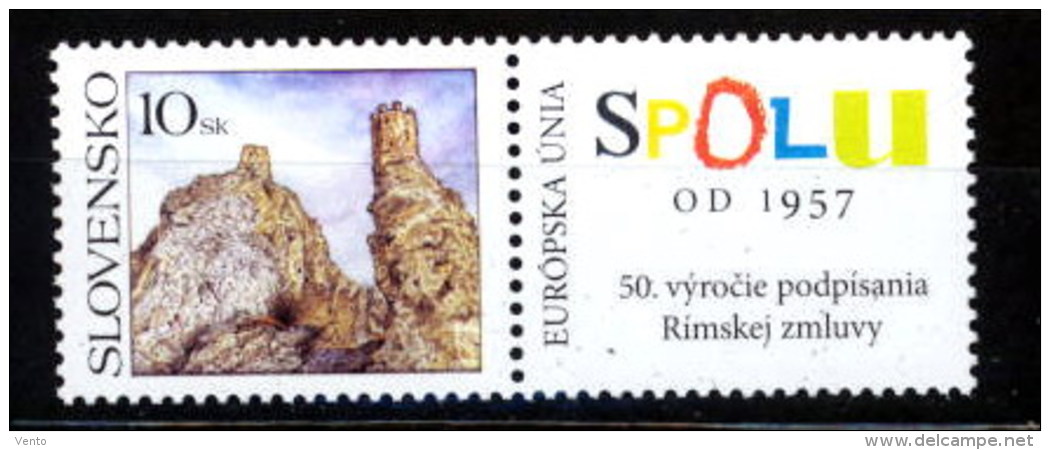 Slovakia 2007 Pofis 379 ** Devin Castle, With Special K 50 Years Of EU - Neufs