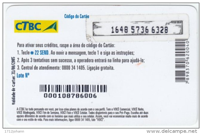 BRASIL D-159 Magnetic CTBC - Landmark Of Rio De Janeiro, Christus Statue - Used - Brasilien