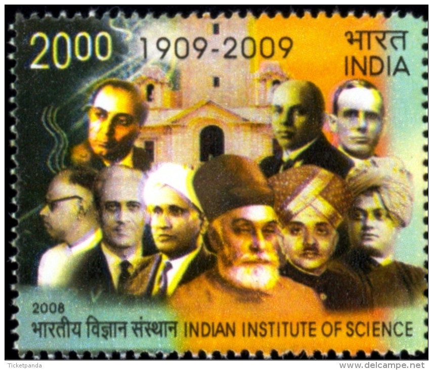 INDIAN INSTITUTE OF SCIENCE-SETENANT PAIR-ERROR-INDIA-2008-TP-203 - Errors, Freaks & Oddities (EFO)
