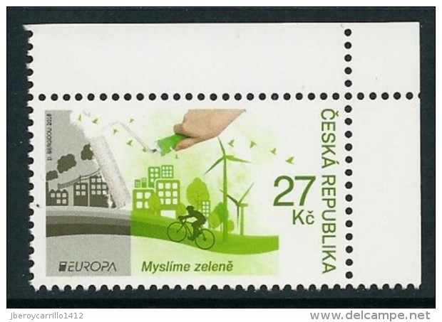 CHECA REPUBLICA/ CZECH REPUBLIK-  EUROPA 2016 -TEMA ANUAL "ECOLOGIA -EL PENSAMIENTO VERDE -THINK GREEN".-SERIE De 1 V.-B - 2016