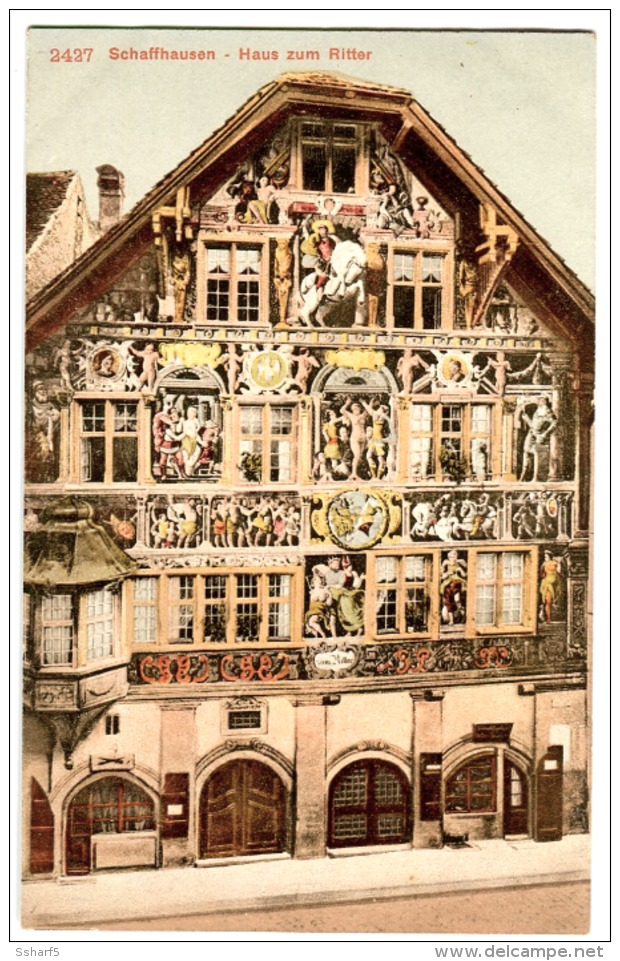 Schaffhausen Haus Zum Ritter Farbkarte  Um 1908 - Schleitheim