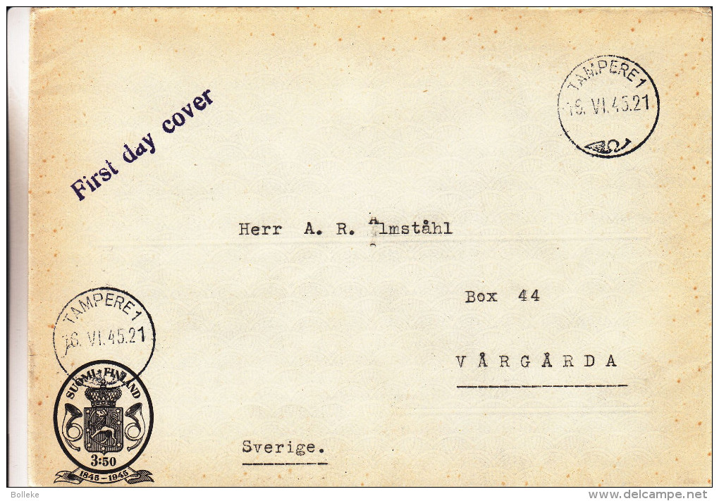 Finlande - Lettre De 1945 - Entier Postal - Oblitération Tampere 1 - Entiers Postaux