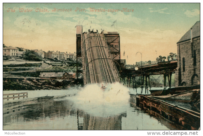 GB WESTON SUPER MARE / The Water Chute, Birnbeck Pier / GLOSSY COLORED CARD - Weston-Super-Mare