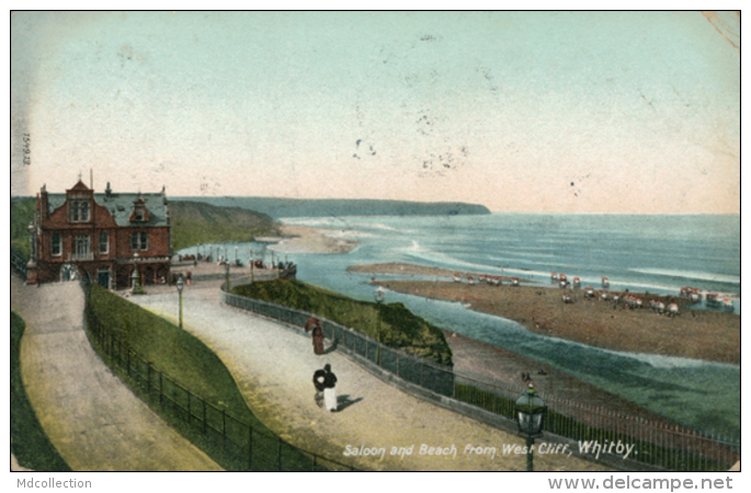 GB WHITBY / Saloon And Beach From Westcliff / COLORED CARD - Whitby