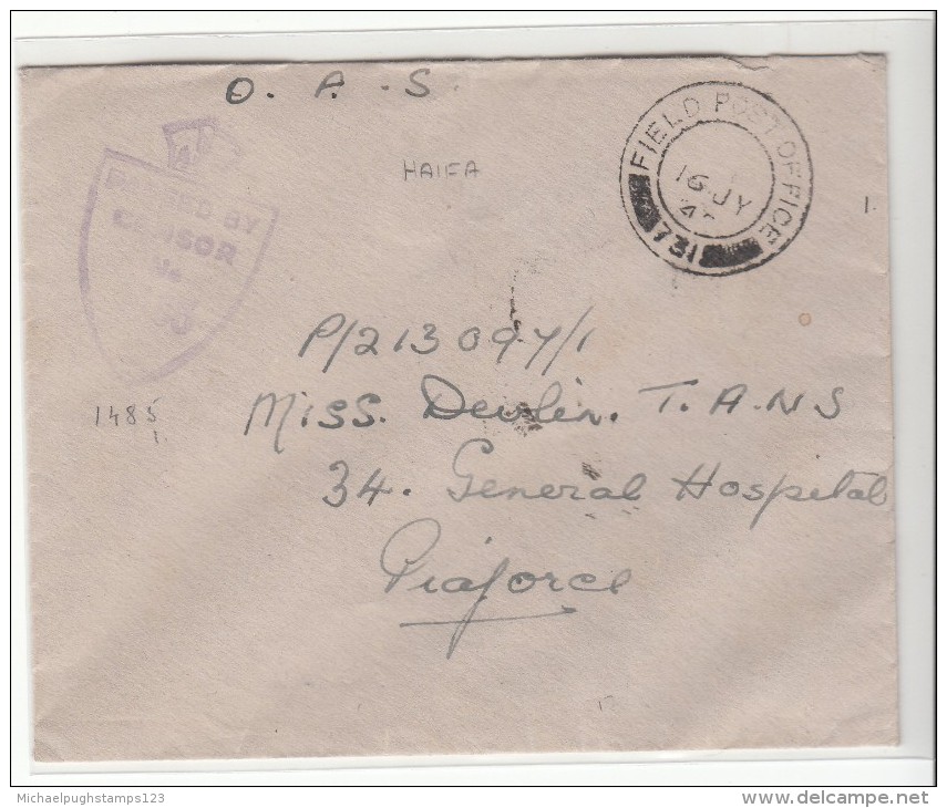 Palestine / G.B. Military Mail / Censorship / Nurses / Paiforce / Persia - Palestine