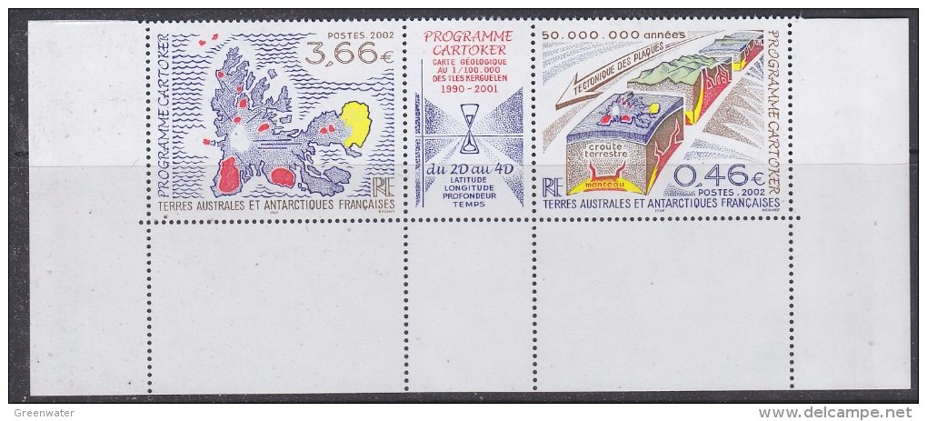 TAAF 2002 Programme Cartoker Strip 2v+label (+bottom Margin) ** Mnh (30271A) - Unused Stamps