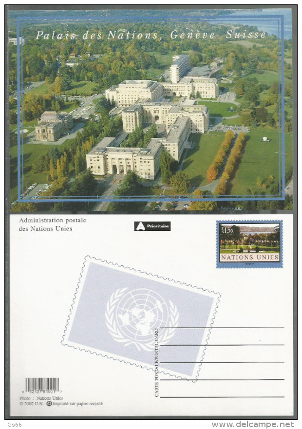 2002, UNO Genf - Ganzsache:  Palais Der Nationen Genf, MNH ** - Briefe U. Dokumente