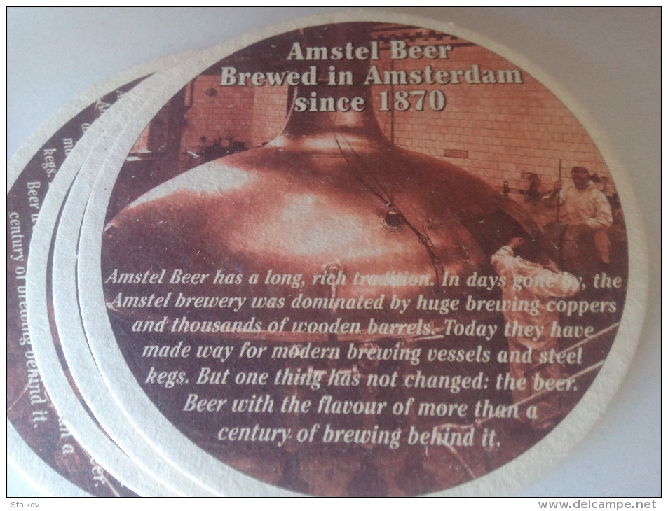 RARE VINTAGE STYLE AMSTEL BEER COASTERS/PAD 6 PIECES SET - Beer Mats