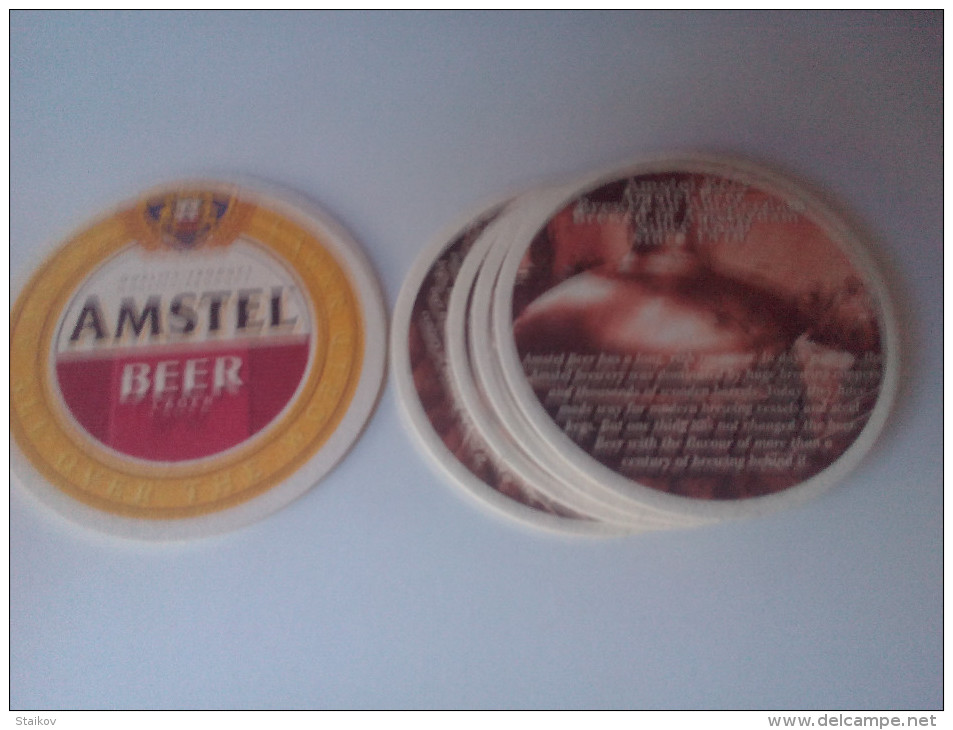 RARE VINTAGE STYLE AMSTEL BEER COASTERS/PAD 6 PIECES SET - Bierdeckel