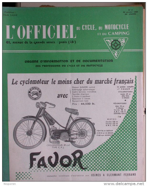 L'officiel Du Cycle Du Motocycle Et Du Camping - N° 3 Fevrier 1955 - Mobyscooter - Moto