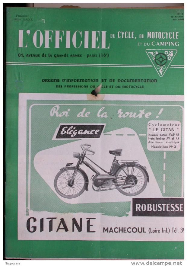 L'officiel Du Cycle Du Motocycle Et Du Camping - N° 4 Fevrier 1955 - A.J.S. 1955 - Moto