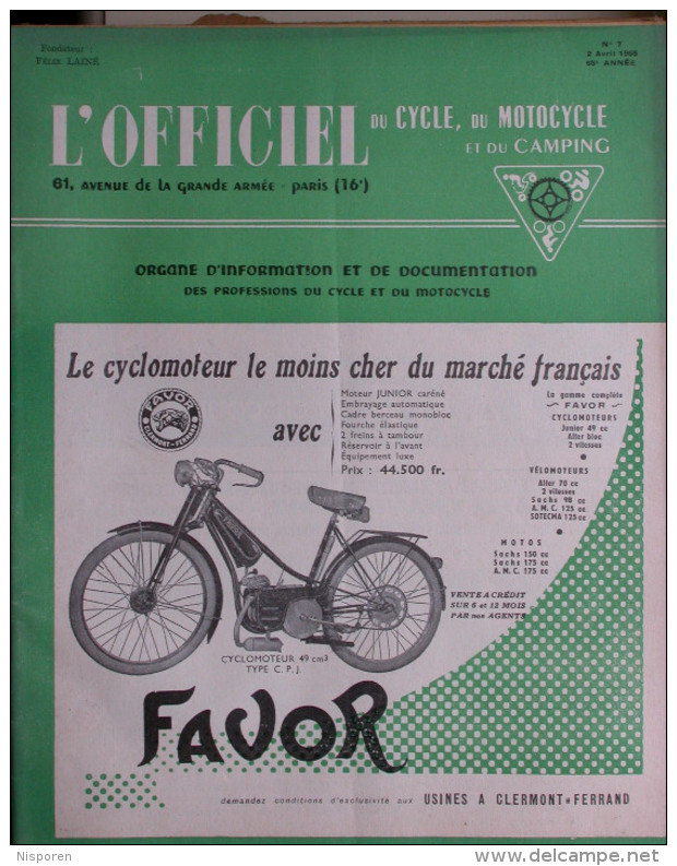 L'officiel Du Cycle Du Motocycle Et Du Camping - N° 7 Du 2 Avril 1955 - Moto