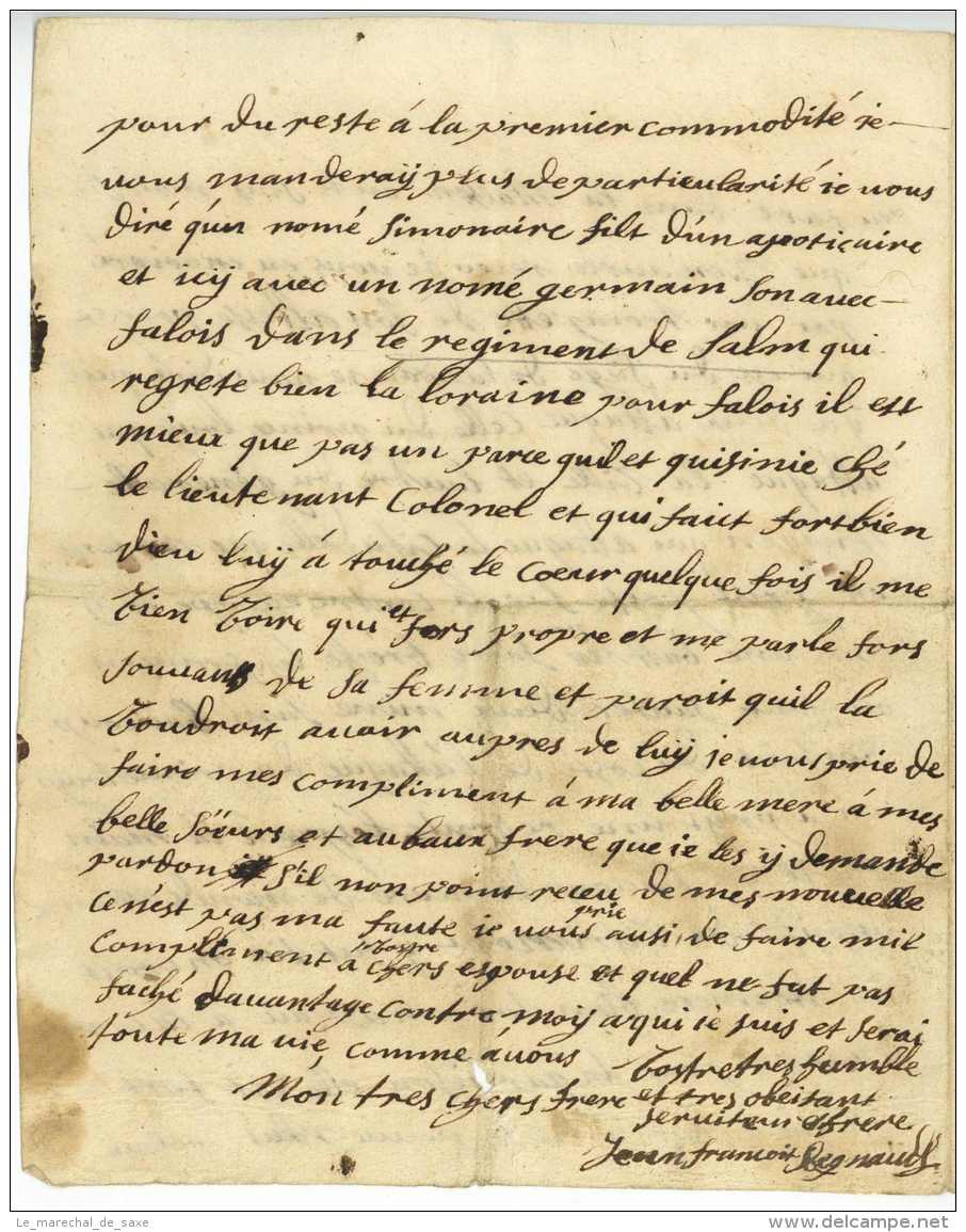 BELAGERUNG VON LANDAU 1702 - Spanischer Erbfolgekrieg - Historischer Brief - Lorraine Thüngen Ragotzky - Historical Documents