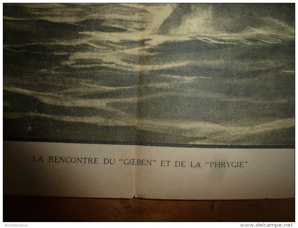 La Guerre Navale à Travers Les Gravures D' Albert Sébille  RENCONTRE Du GOEBEN Et PHRYGIE(dim. Document = 50cm X 33cm - Bateaux