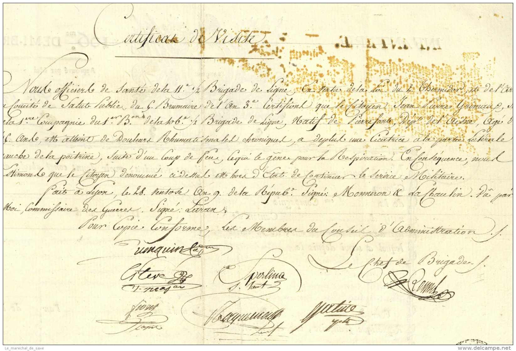 ARMEE D'ITALIE - 106e DB - Sampierdarena Genova 1801 - Generaux ROCHAMBEAU Et ROUSSEL Pierfont - Documents Historiques
