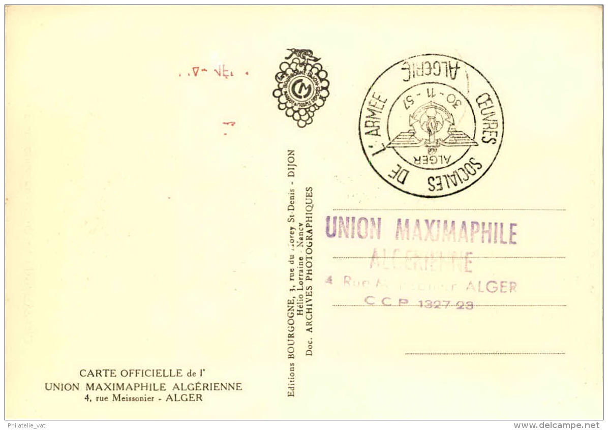 ALGERIE - Carte Maximum - Détaillons Collection - A Voir  - Lot N° 16263 - Maximum Cards