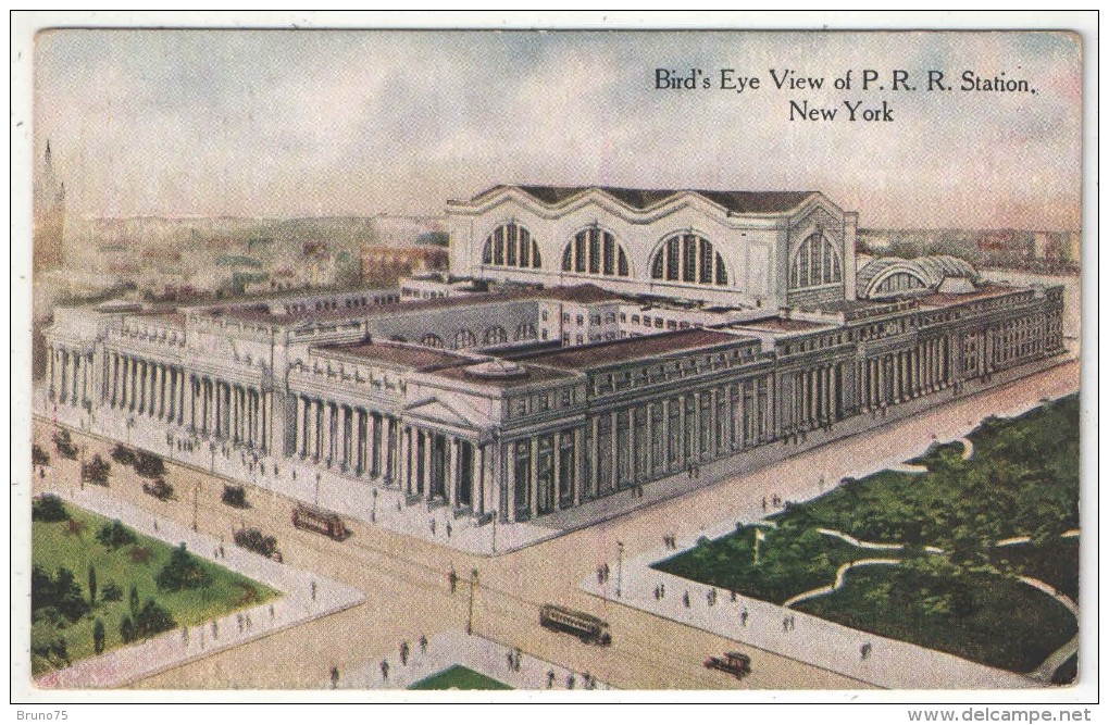 Bird's-Eye View Of Pennsylvania Railroad Station, New York - Transportes