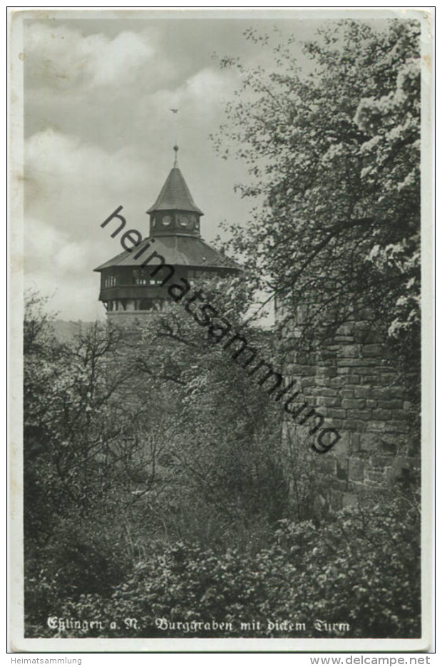 Esslingen Am Neckar - Burggraben Mit Dickem Turm - Franckh-Verlag Stuttgart Gel. 1938 - Esslingen