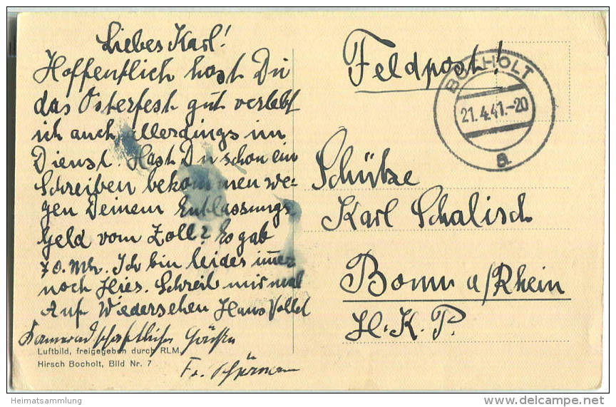 46399 Bocholt - Total - Luftbild - Verlag Hirsch Bocholt - Feldpost - Bocholt