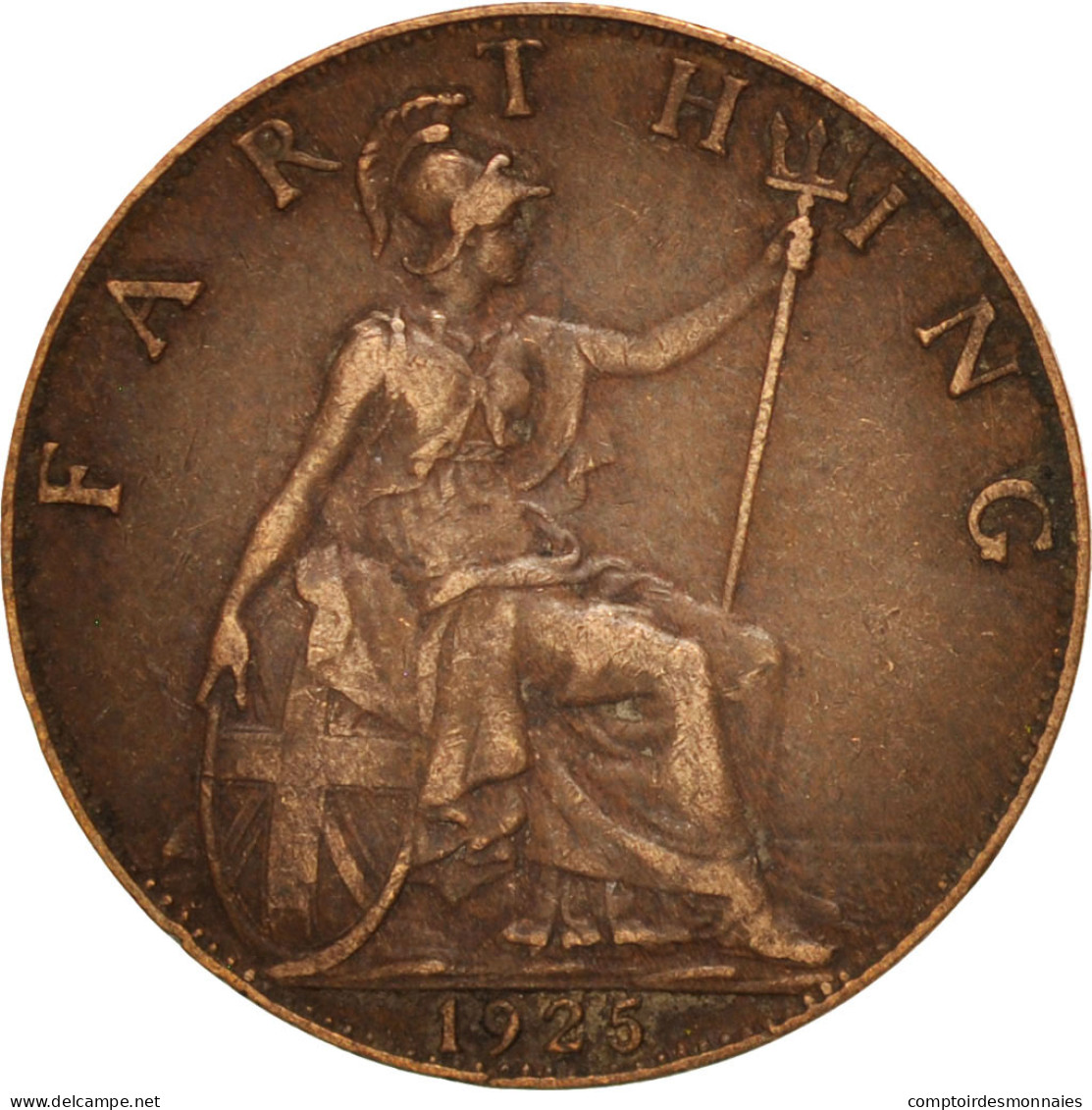 Monnaie, Grande-Bretagne, George V, Farthing, 1925, TTB, Bronze, KM:808.2 - B. 1 Farthing