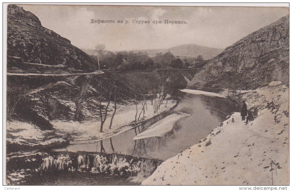 BULGARIE,BALGARIJA,BULGARIA,montagne,neige,prés  Messein,rare,torrent,river Struma,près PERNIK - Bulgarien