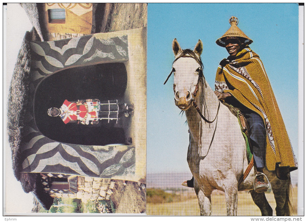 LESOTHO - Lot Of 2 Ppc's - Village Doctor In Front Of His Surgery - Mosotho Horseman - Docteur - Lesotho