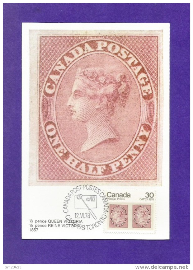 CANADA  1978 , Queen Victoria - Maximum Card - First Day Capex 78 - Toronto 12.VI.78 - Maximum Cards