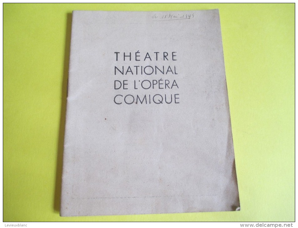 Théatre National De L'Opéra Comique / Mignon/Opéra Comique 3 Actes  4 Tableaux/Jules Barbier /Michel Carré/1949   PROG88 - Programmes