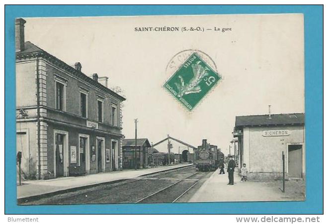 CPA Chemin De Fer Arrivée Du Train En Gare De SAINT-CHERON 91 - Saint Cheron