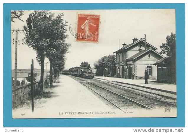 CPA - Chemin De Fer Arrivée Du Train En Gare De LA FRETTE-MONTIGNY 95 - Domont