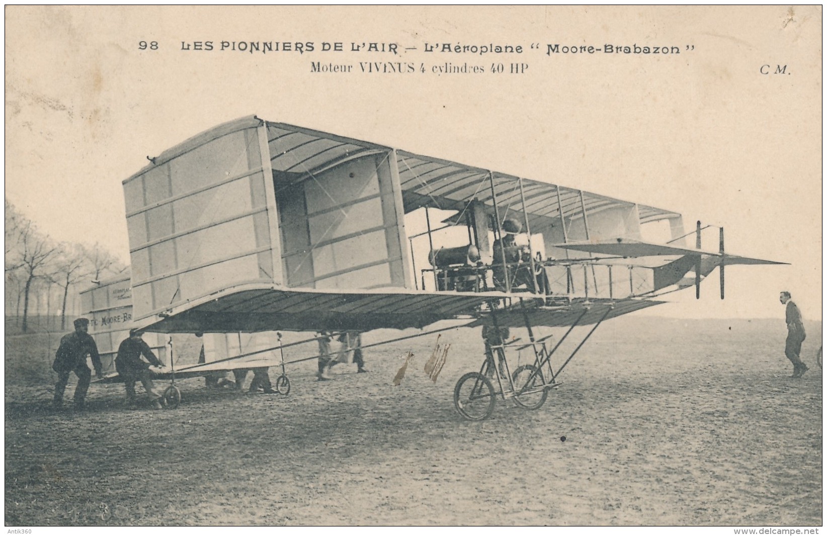 CPA Aviation Avions Les Pionniers De L'Air L'Aéroplane "Moore-Brabazon" Moteur Vivinus 4 Cylindres 40 HP - ....-1914: Précurseurs