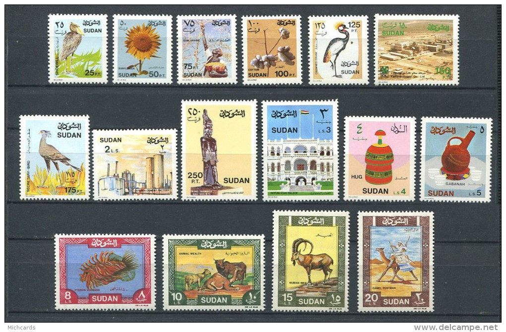 165 SOUDAN 1991 - Yvert 398/413 - Faune Industrie - Neuf ** (MNH) Sans Trace De Charniere - Soudan (1954-...)