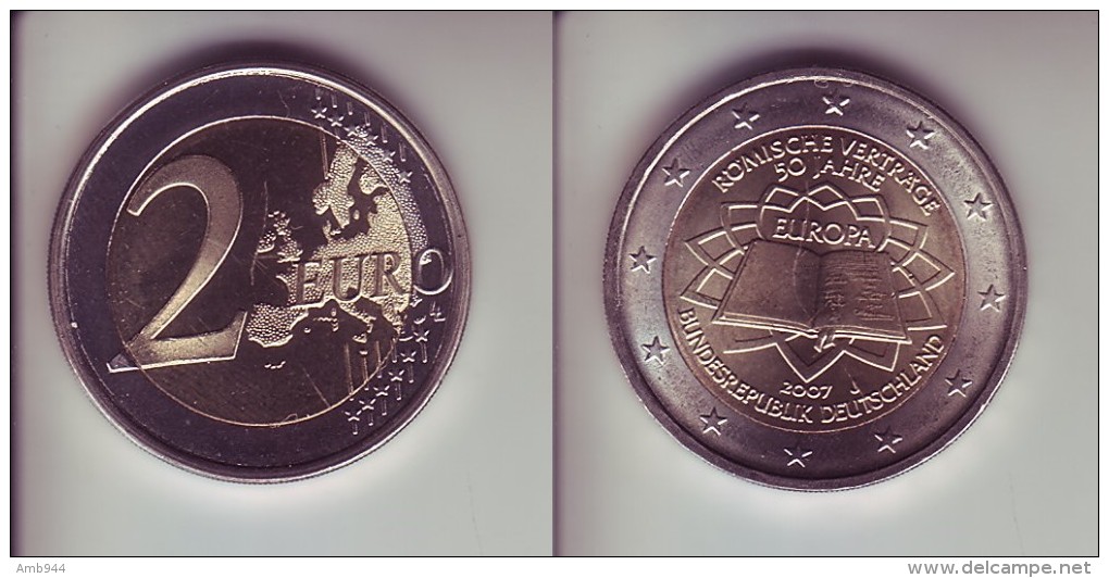 Germania - 2 Euro Commemorativo 2007 - Trattato Di Roma  Zecca J - Germania