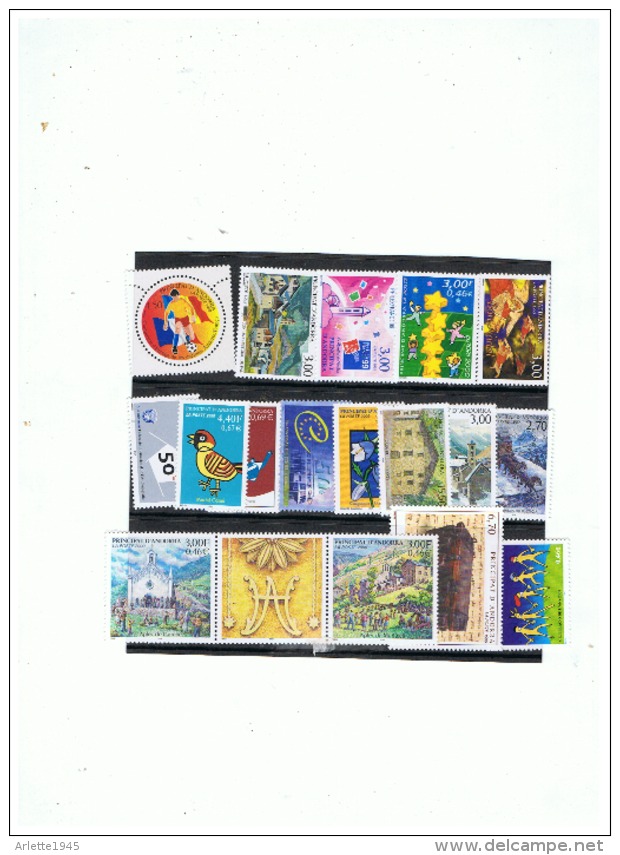 LOT DE 18 TIMBRES ANDORRE NEUFS - Nuevos