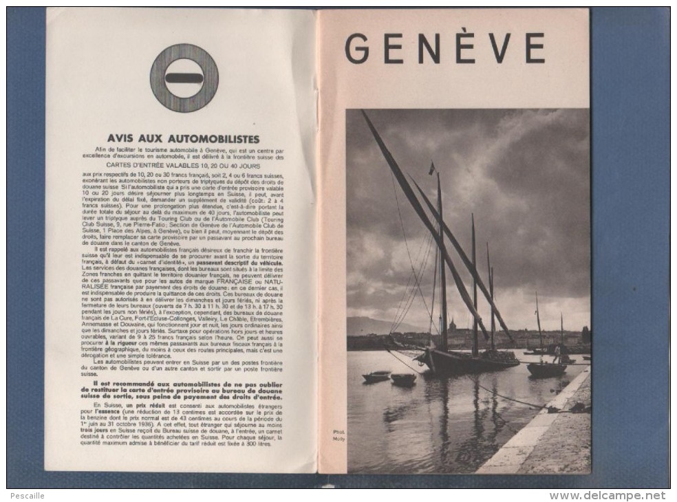 DEPLIANT TOURISTIQUE NON DATE GENEVE 40 PAGES + PLAN + PETIT DEPLIANT GENEVA EN ANGLAIS - Dépliants Touristiques