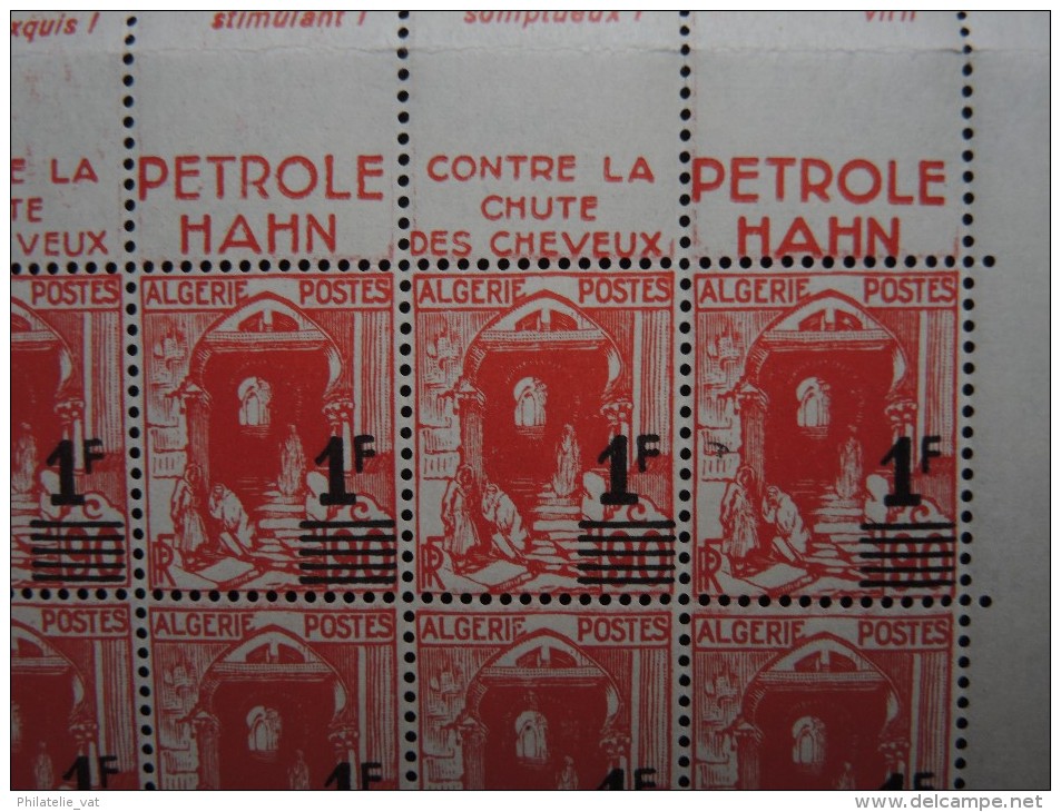 ALGERIE - Feuille De 80 Ex "Rue De La Casbah" 1.90 C Pour Carnets Non Confectionnés - Trés Tres Rare - Luxe - N° 16292 - Neufs
