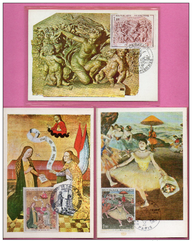 Le Musée Imaginaire 1970-71    - Lot De 5 Cartes 1er Jour - 1960-1969