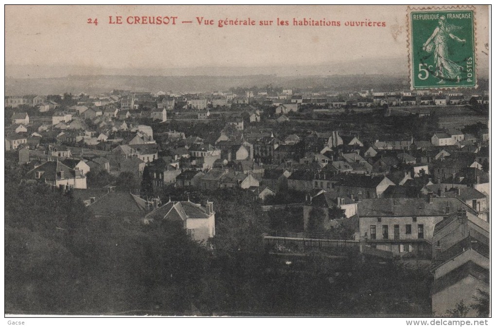 71-LE CREUSOT-VUE GENERALE SUR LES HABITATIONS OUVRIERES - Le Creusot