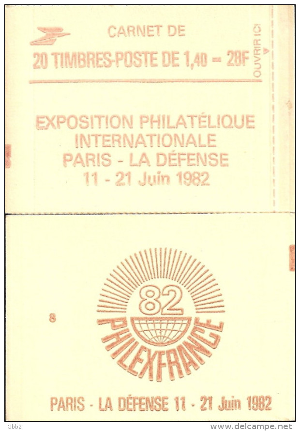 CARNET 2102-C 8 Sabine De Gandon "PHILEXFRANCE 82" Daté 3/12/80 Fermé Parfait état Bas Prix, à Saisir. - Autres & Non Classés