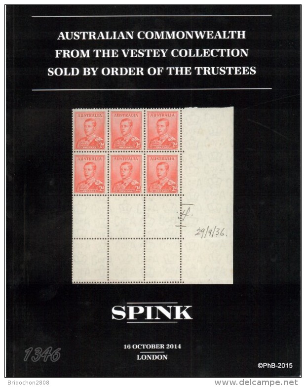 SPINK Australian Commonwealth Vestey Collection - Catalogues For Auction Houses