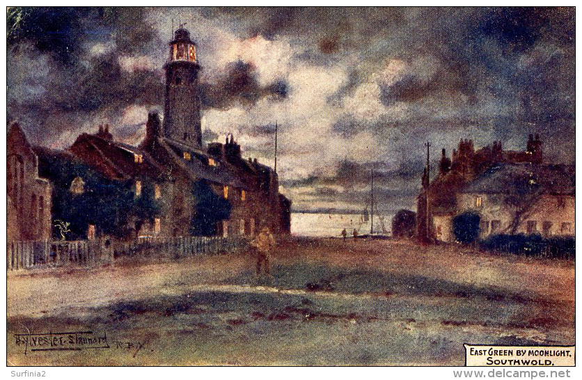 MISCELLANEOUS ART - SOUTHWOLD - EAST GREEN BY MOONLIGHT - SYLVESTER STANNARD Art235 - Other & Unclassified